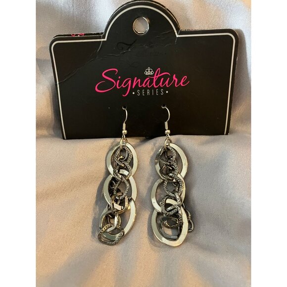 Paparazzi Signature Series Chain Link Dangle Earrings - Picture 1 of 1